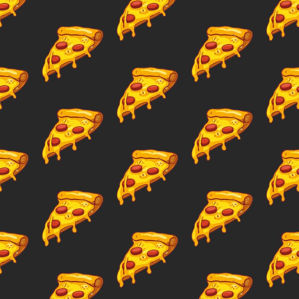 Vector seamless pizza pattern.