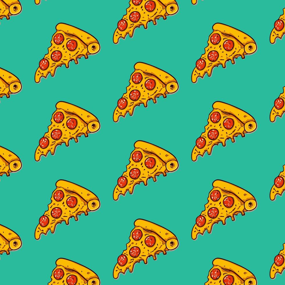 Vector seamless pizza pattern.