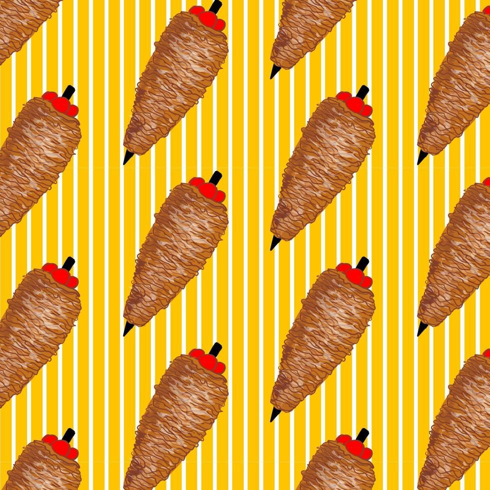 Shawarma Kebab pattern fast food. Seamless pattern. vector