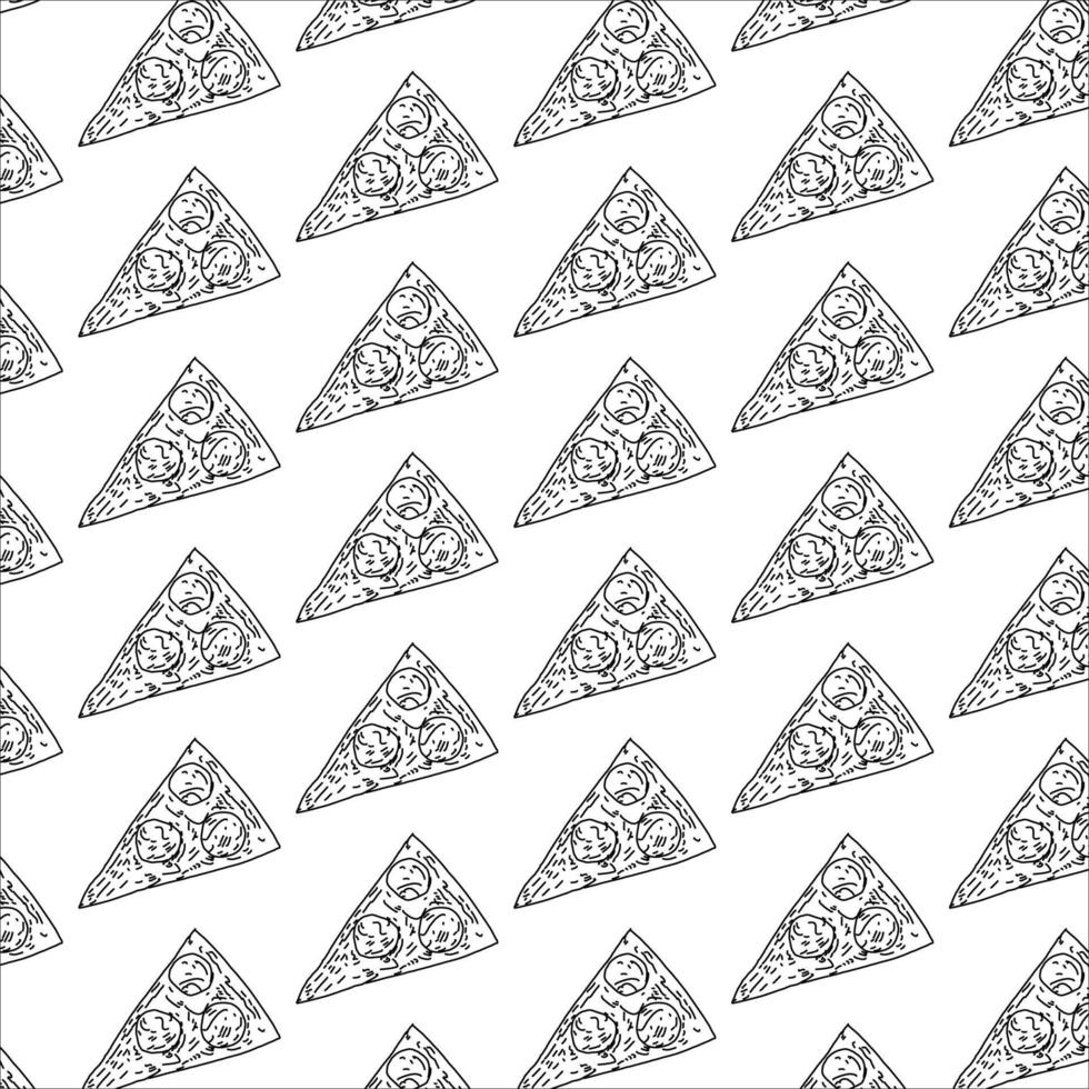 Vector seamless pizza pattern.