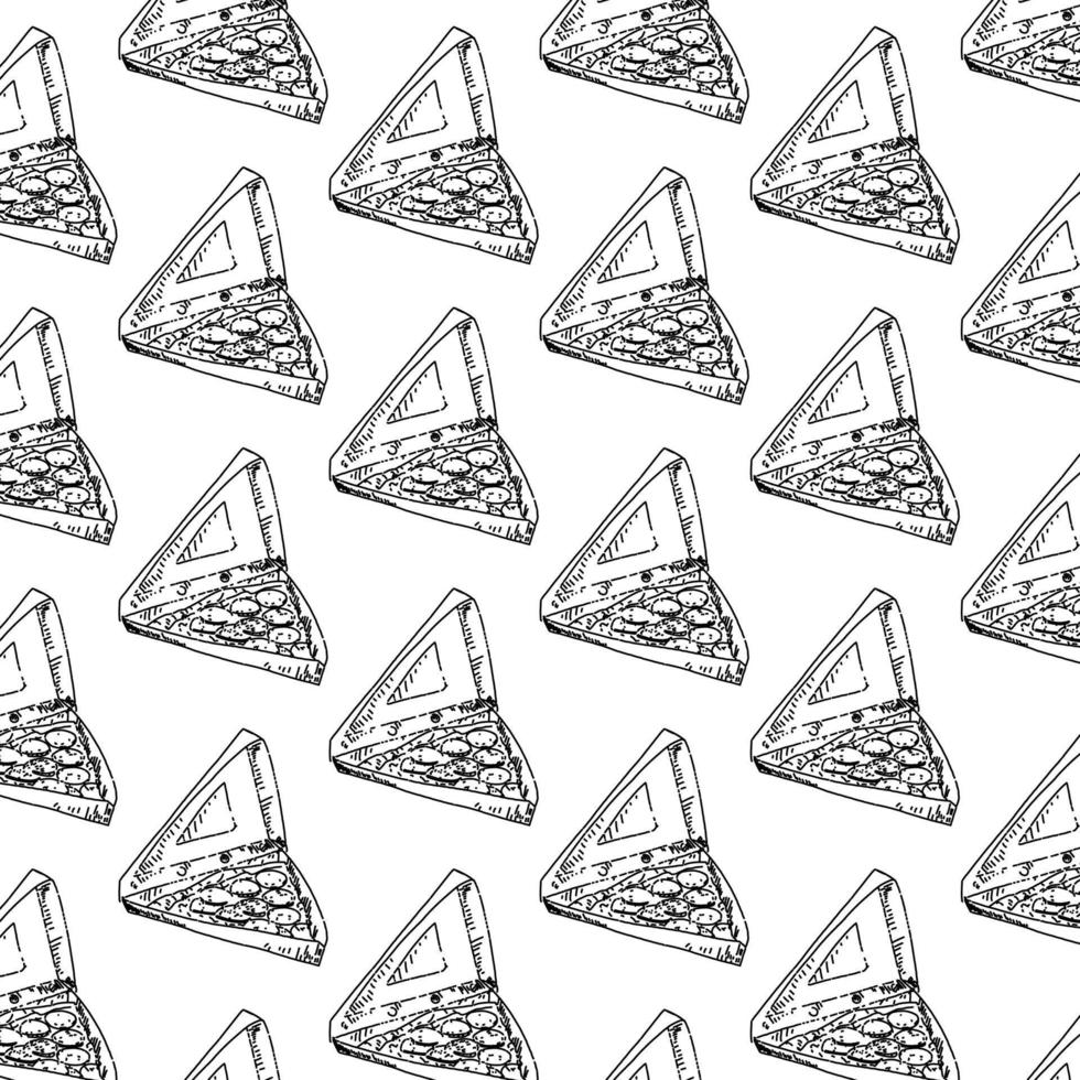 Vector seamless pizza pattern.