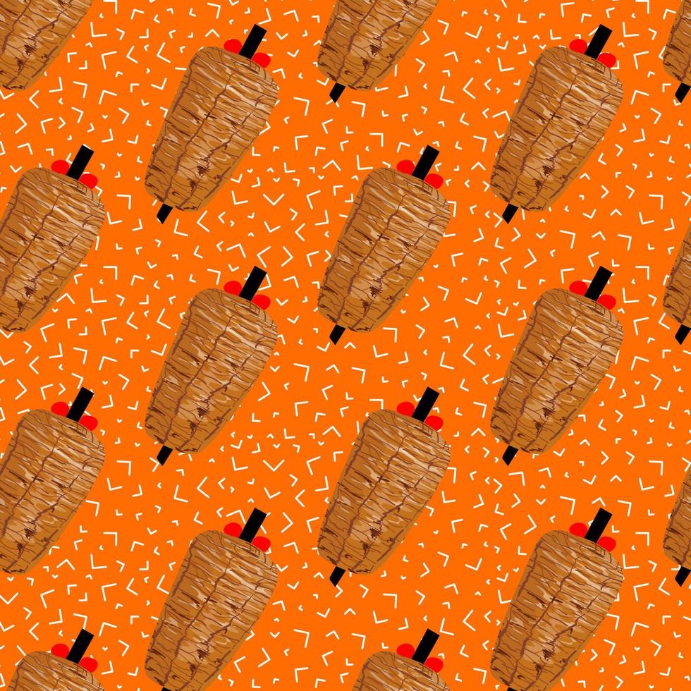 Shawarma Kebab pattern fast food. Seamless pattern. vector