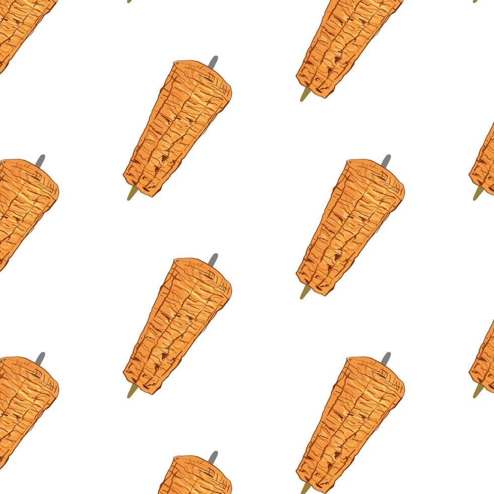 Shawarma Kebab pattern fast food. Seamless pattern. vector