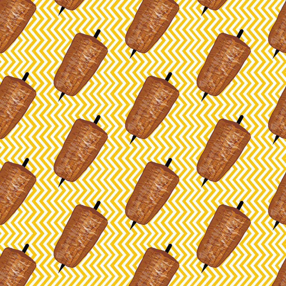Shawarma Kebab pattern fast food. Seamless pattern. vector