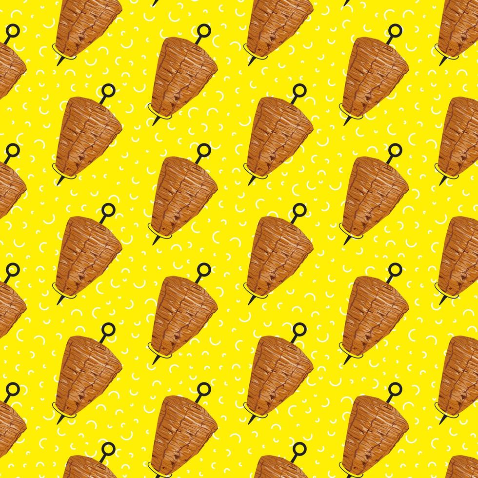 Shawarma Kebab pattern fast food. Seamless pattern. vector