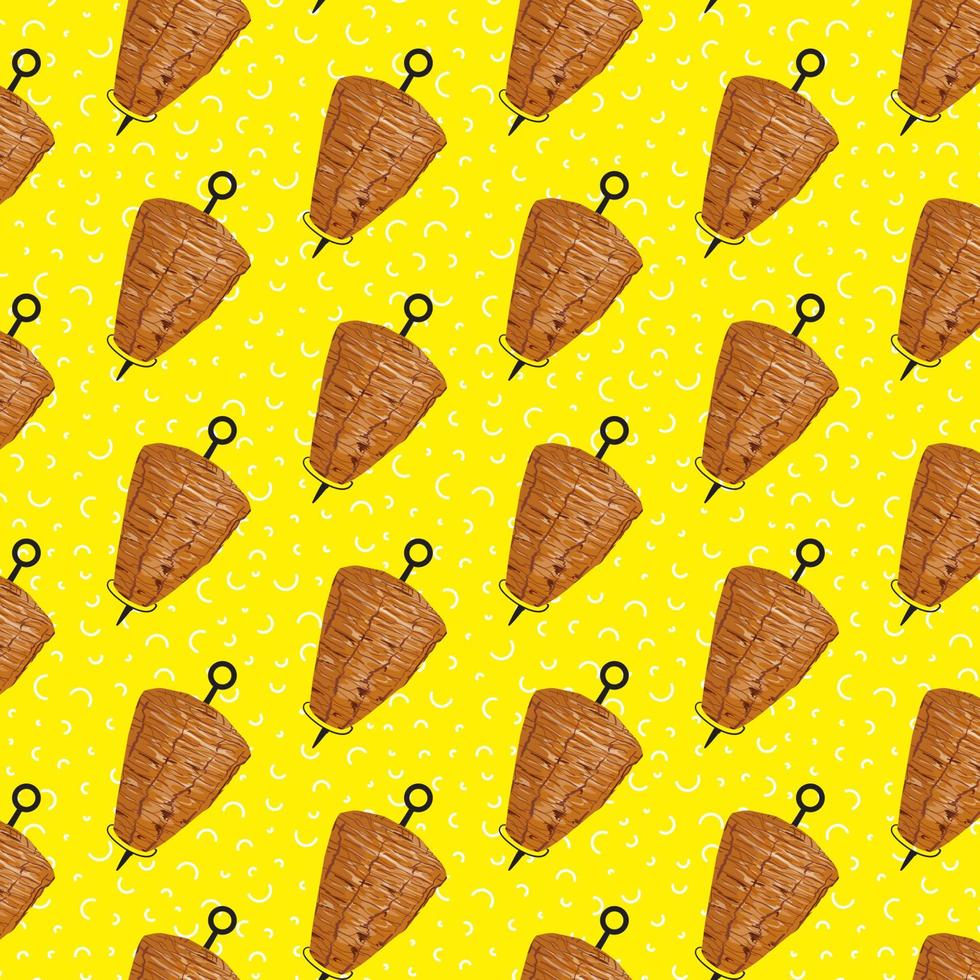 Shawarma Kebab pattern fast food. Seamless pattern. vector