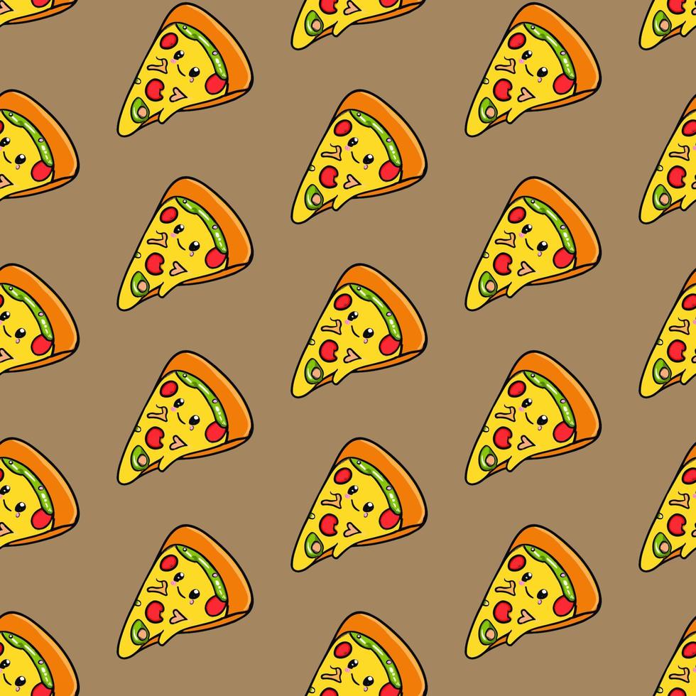 Vector seamless pizza pattern.