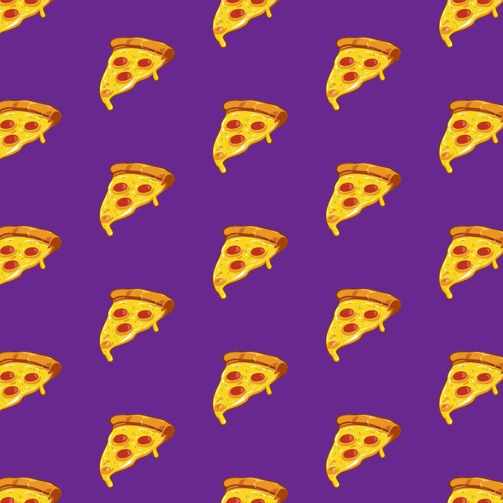 Vector seamless pizza pattern.