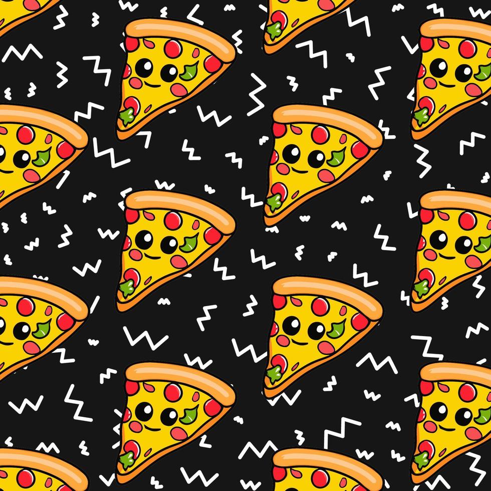 Vector seamless pizza pattern.