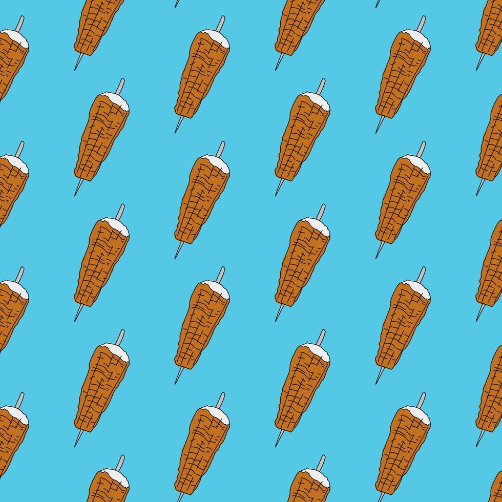 Shawarma Kebab pattern fast food. Seamless pattern. vector