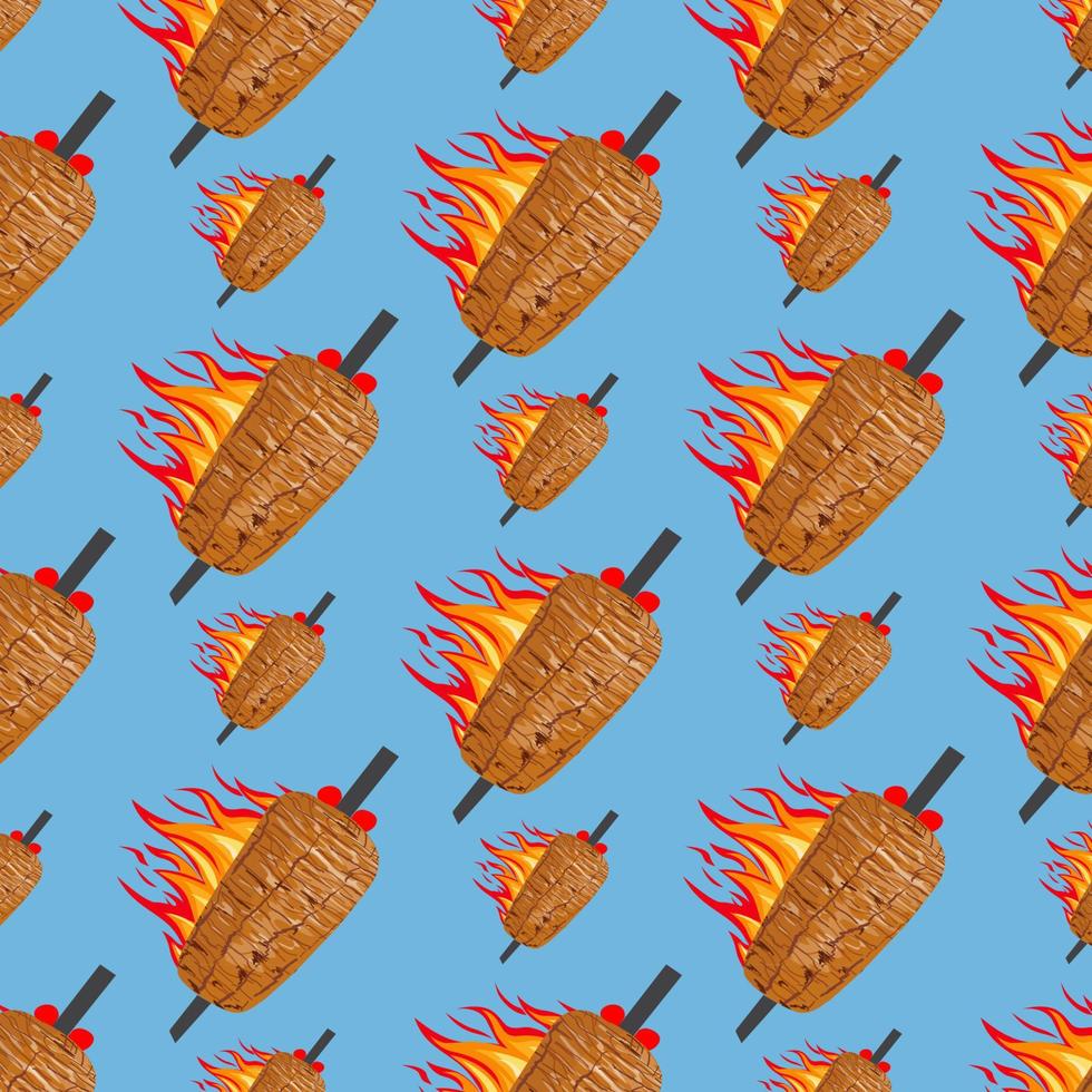 Shawarma Kebab pattern fast food. Seamless pattern. vector