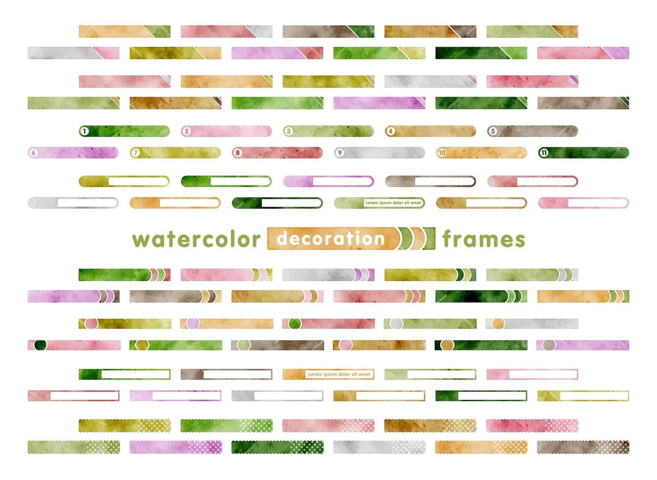 watercolor colorful vector decoration frame