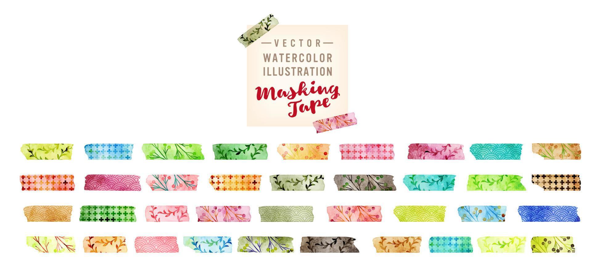 vector watercolor ripped masking tape