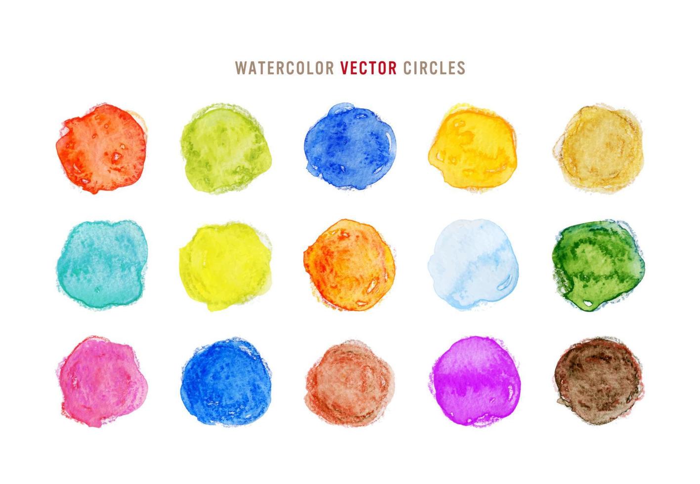 hand drawn colorful circles written by watercolor pencil vector
