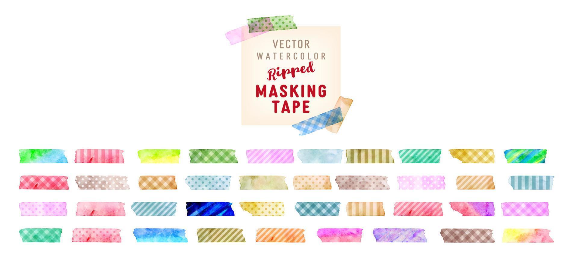 vector watercolor ripped masking tape