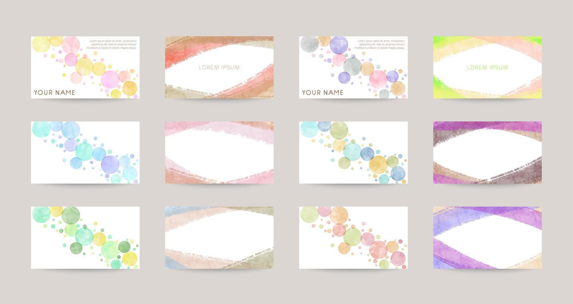 colorful watercolor vector background for business card