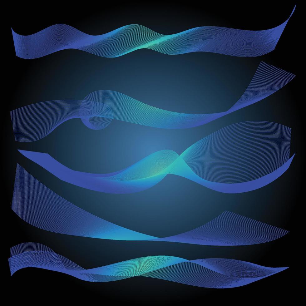 Vector Collection of Abstract wave object with Gradient