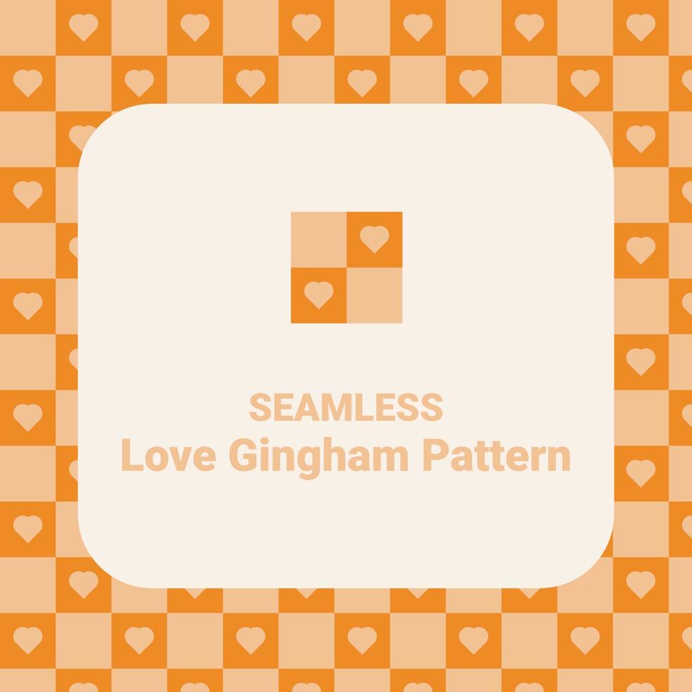 Vector Love Gingham Seamless Pattern