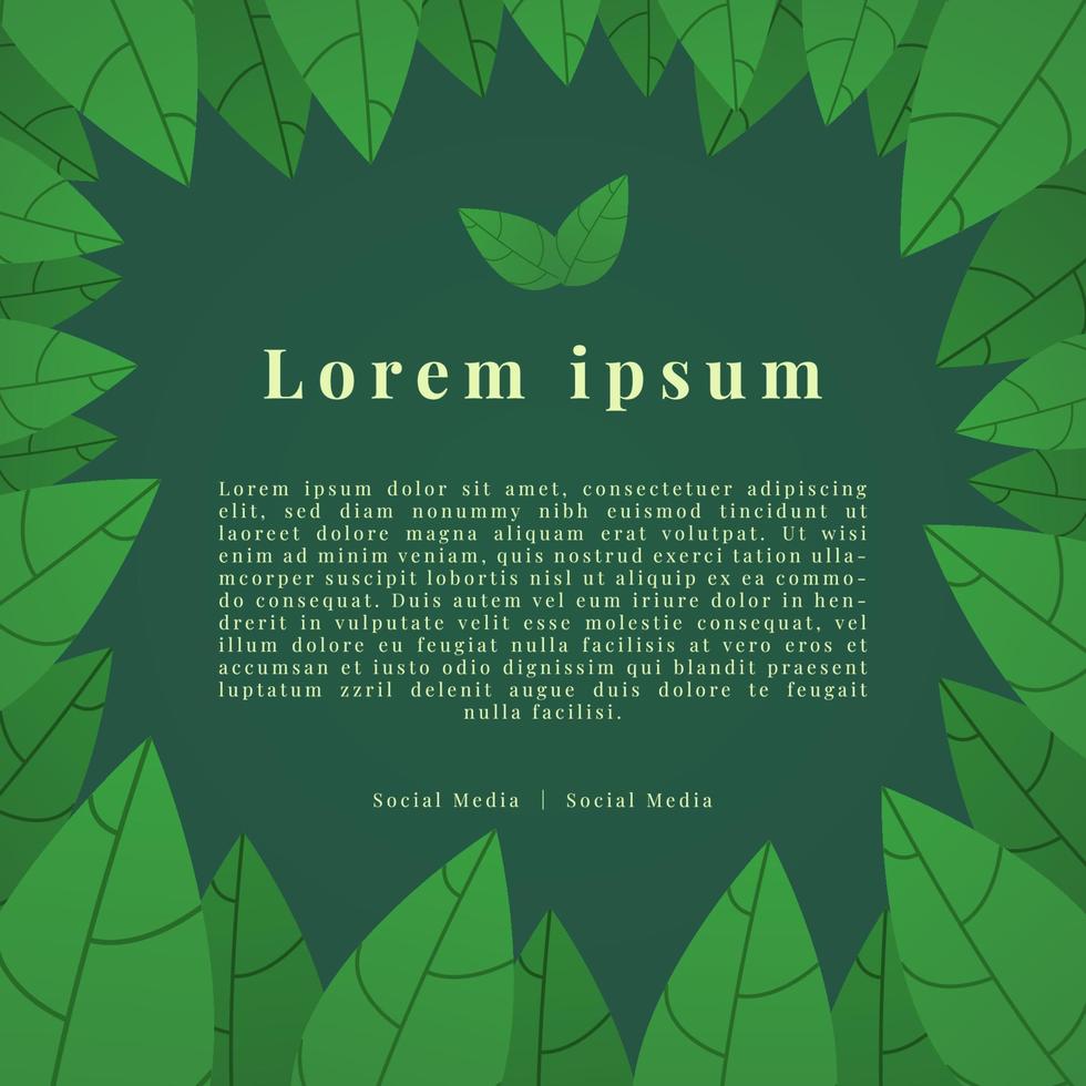 Leaf frame illustration social media template, social media post, social media banner vector