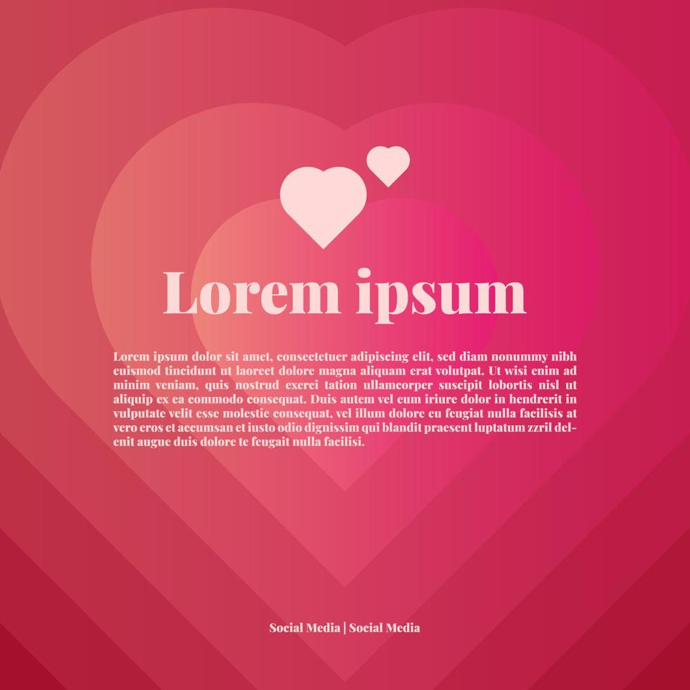 love background social media template, social media post, hearth background vector