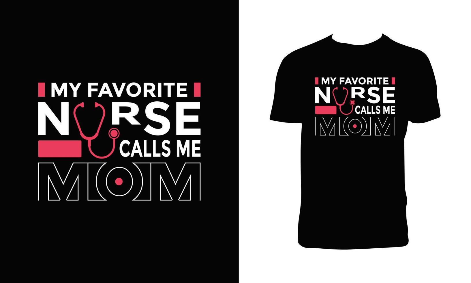 Nurse Typography T Shirt Design And Illustration. vector