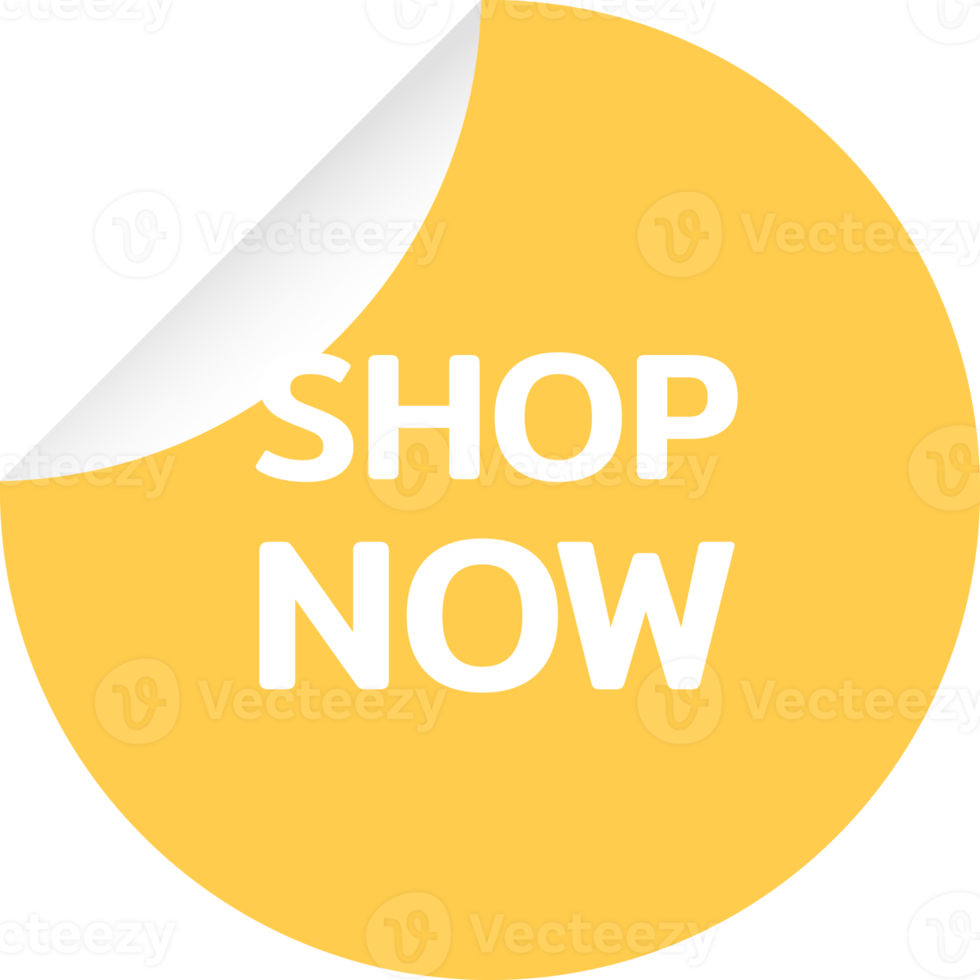 Shop now sticker, and badge with offer and discount. png