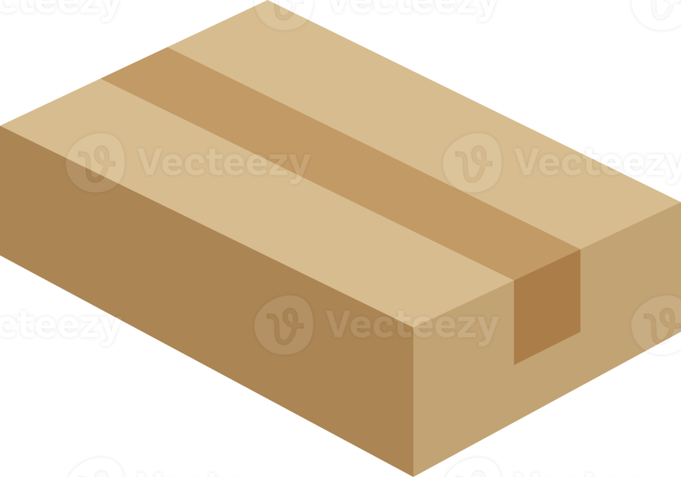 Closed cardboard box taped up, brown closed delivery packaging box png