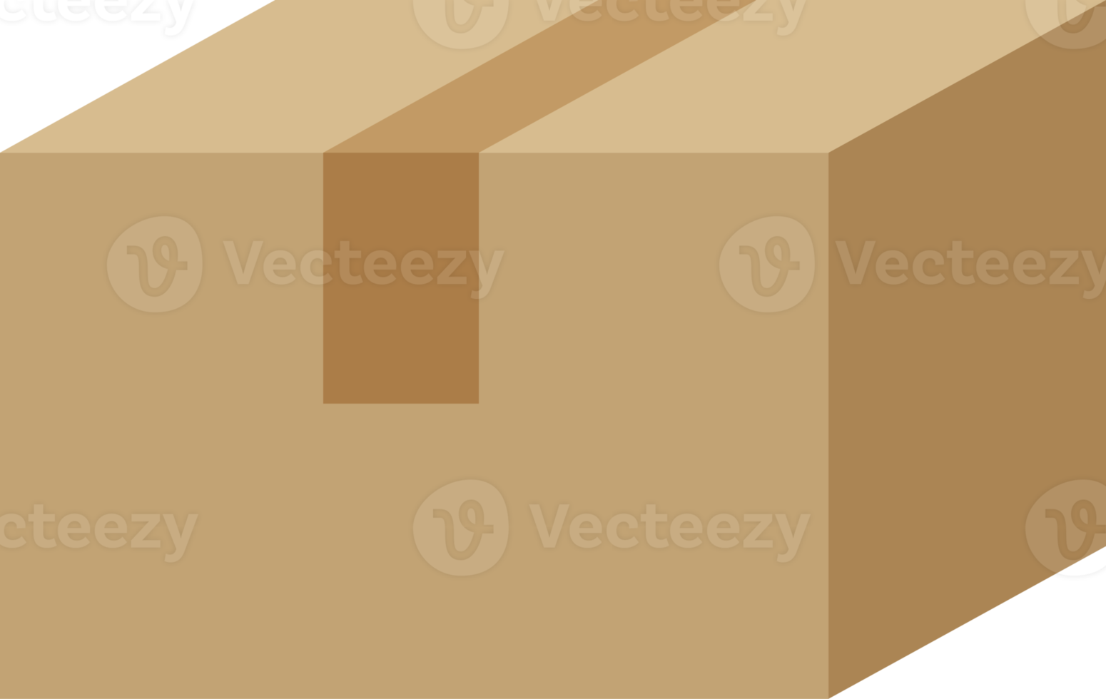 Closed cardboard box taped up, brown closed delivery packaging box png