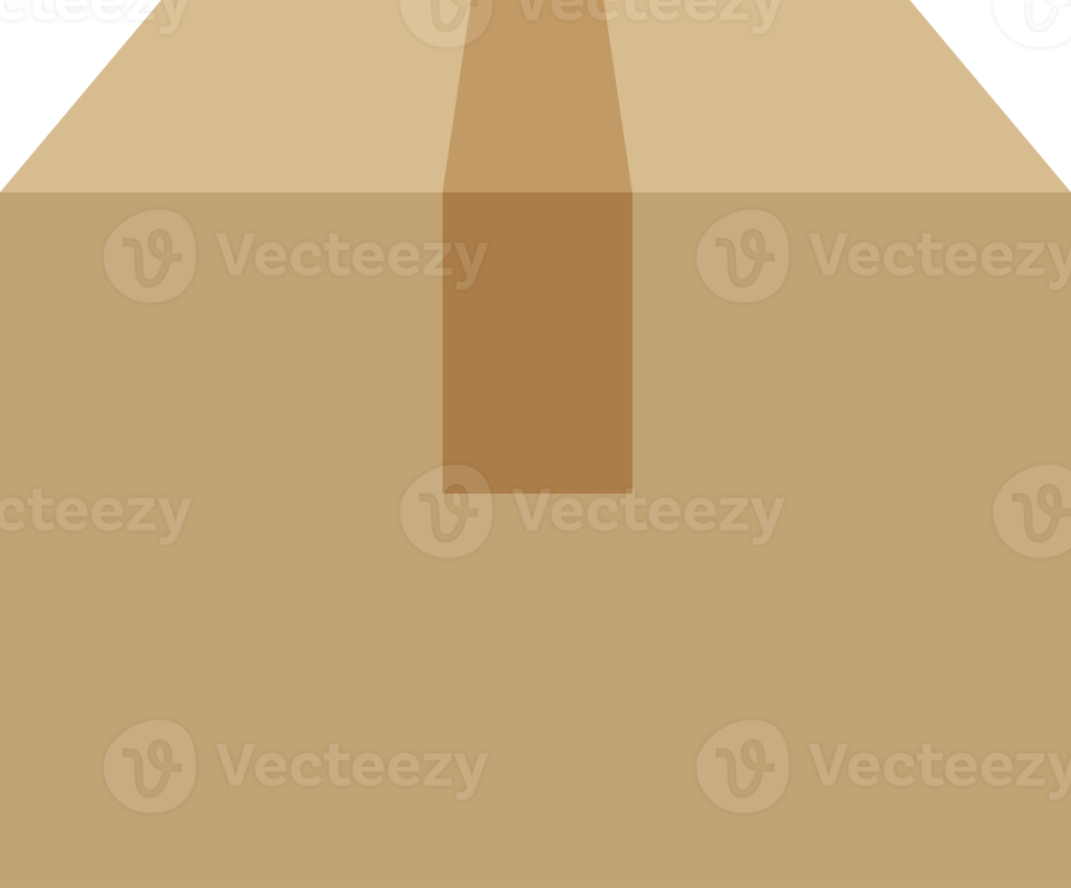 Closed cardboard box taped up, brown closed delivery packaging box png