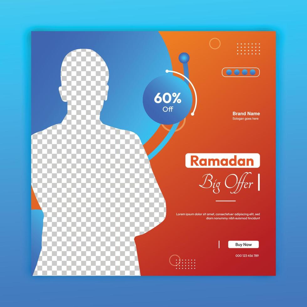 Ramadán grande oferta social medios de comunicación enviar plantilla, instagram social medios de comunicación enviar bandera diseño vector