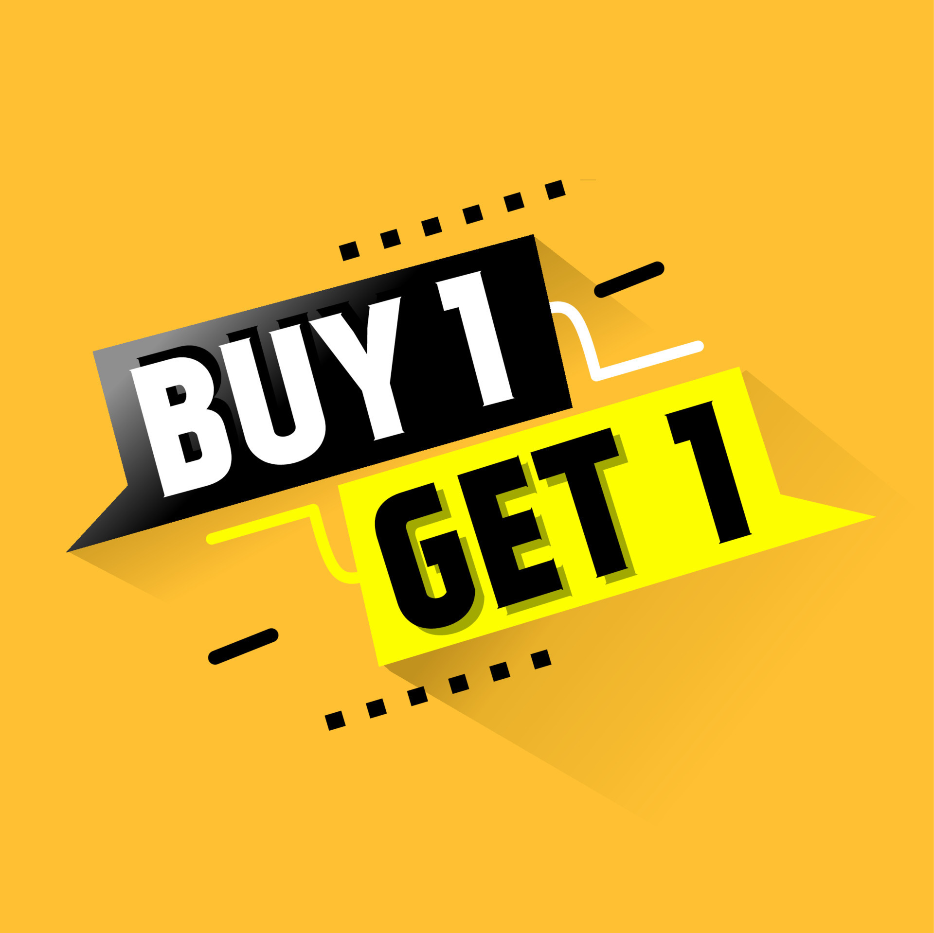 Buy 1 Get 1 Free, sale banner design. Modern banner. Flat style vector