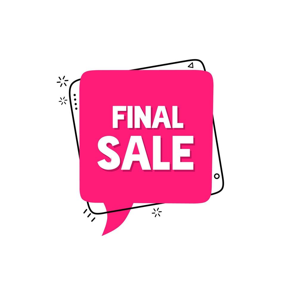 Special offer final sale banner. Final sale promotion banner design template. Sale and discount concept. Final sale. Flat vector illustration.