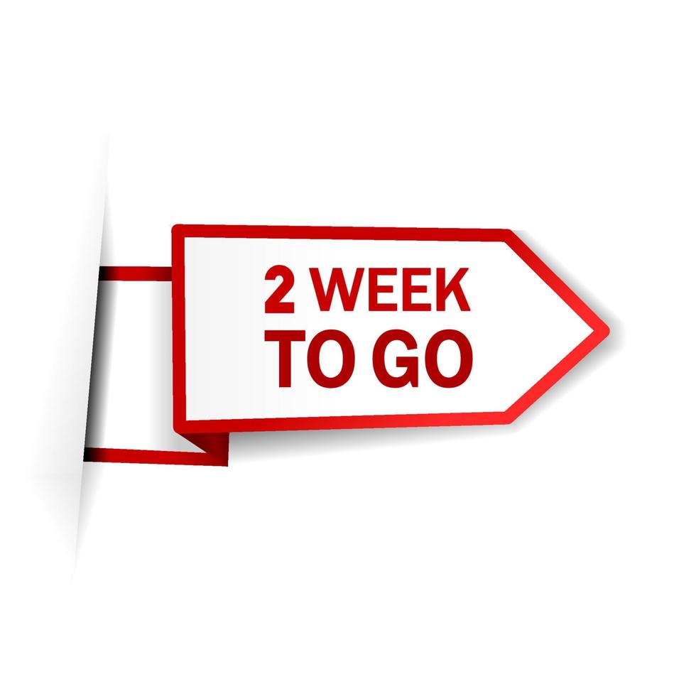 2 week to go banner. Modern web element design. Flat vector. vector