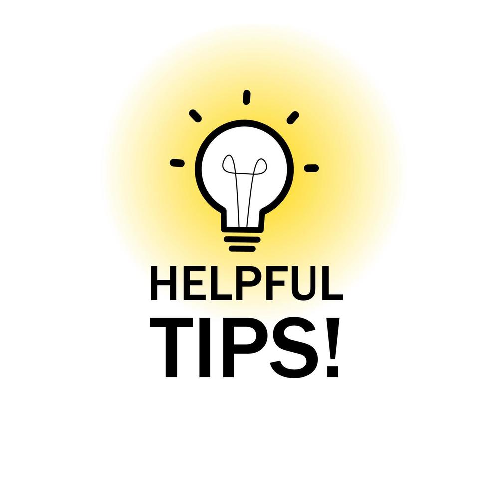 Helpful tips message with light bulb emblem. Banner for business, marketing and advertising. Vector template.