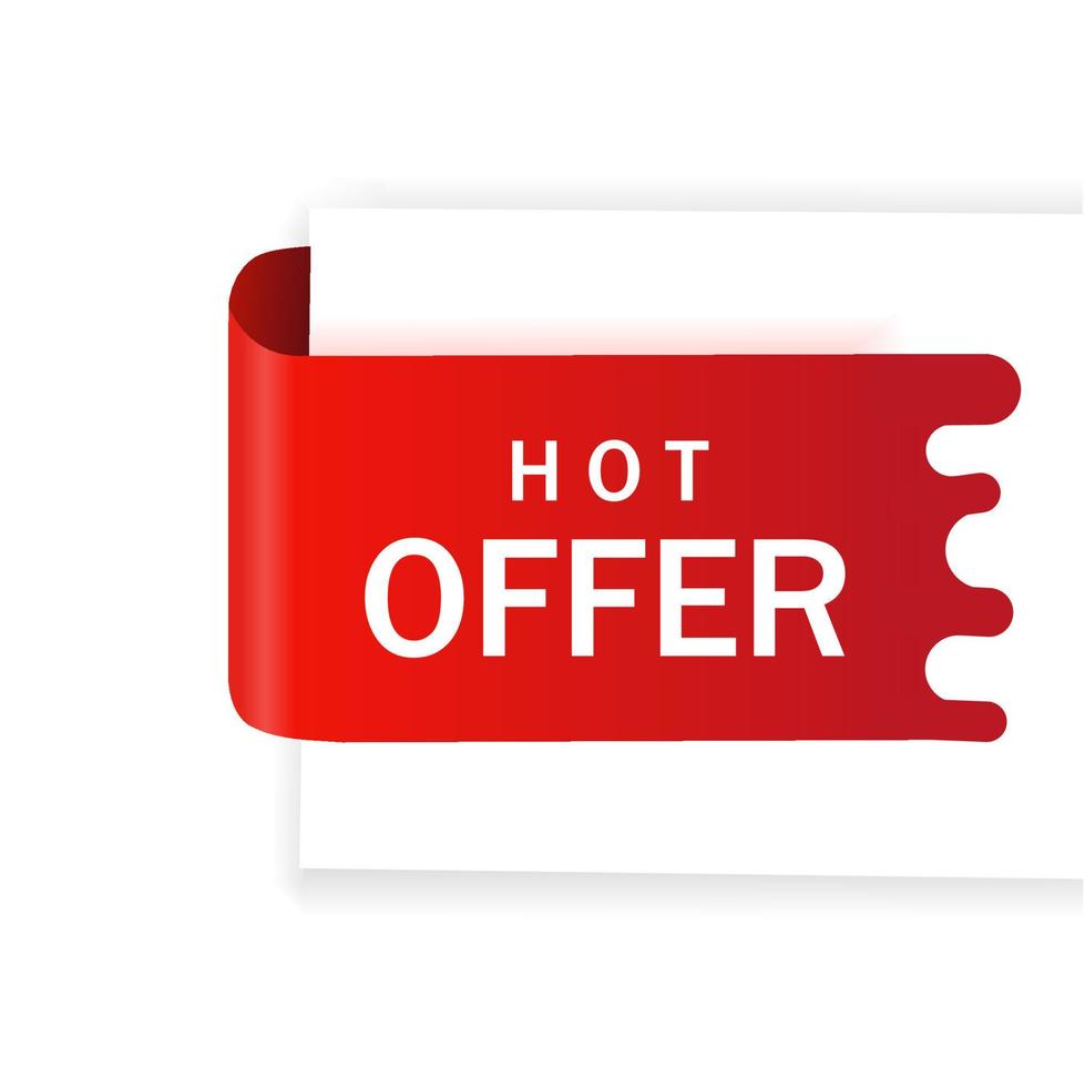 Hot offer banner, Vector Illustration Hot Offer red Label icon. Special offer concept design.