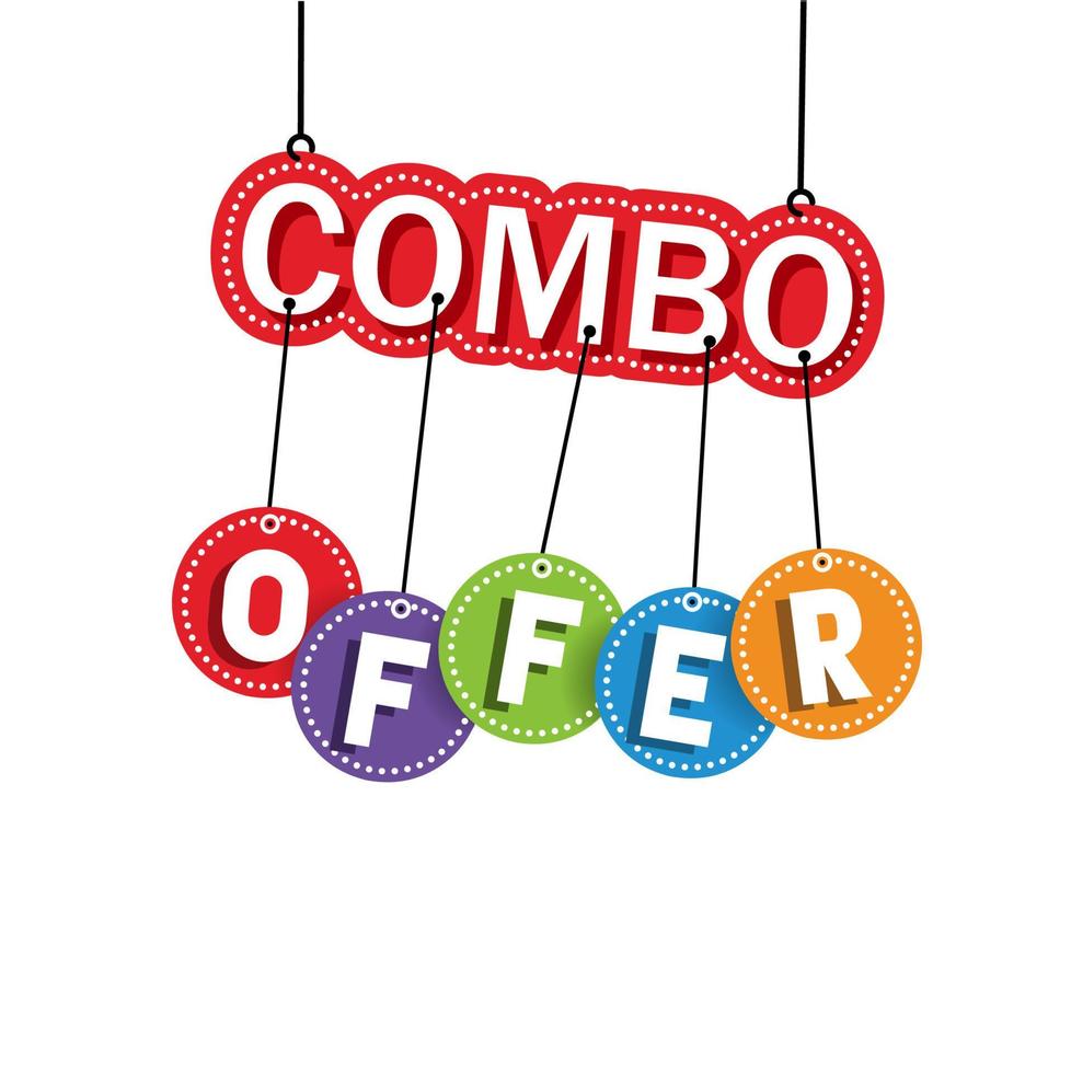 Combo offer banner design. Combo offer sign, emblem, label, badge, banner, sticker. Flat vector illustration.