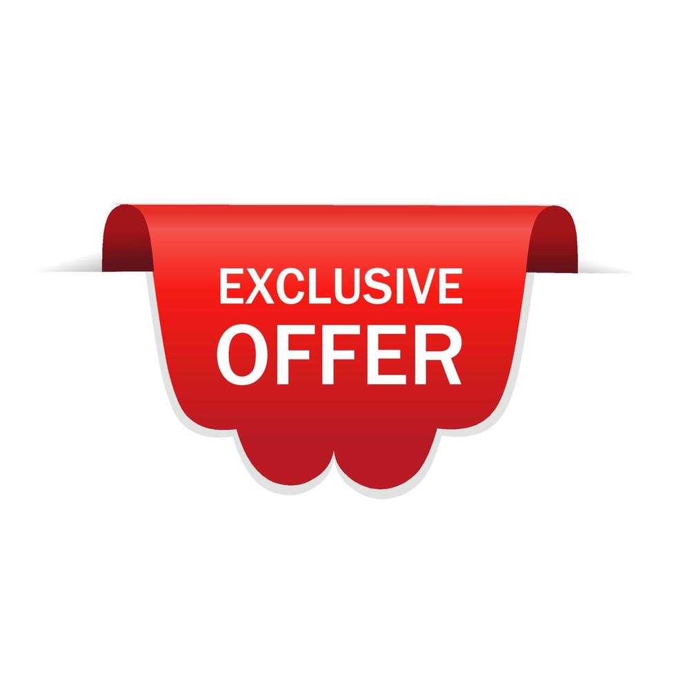 Exclusive product banner. Store badge icon. Modern web element. Flat vector illustration.