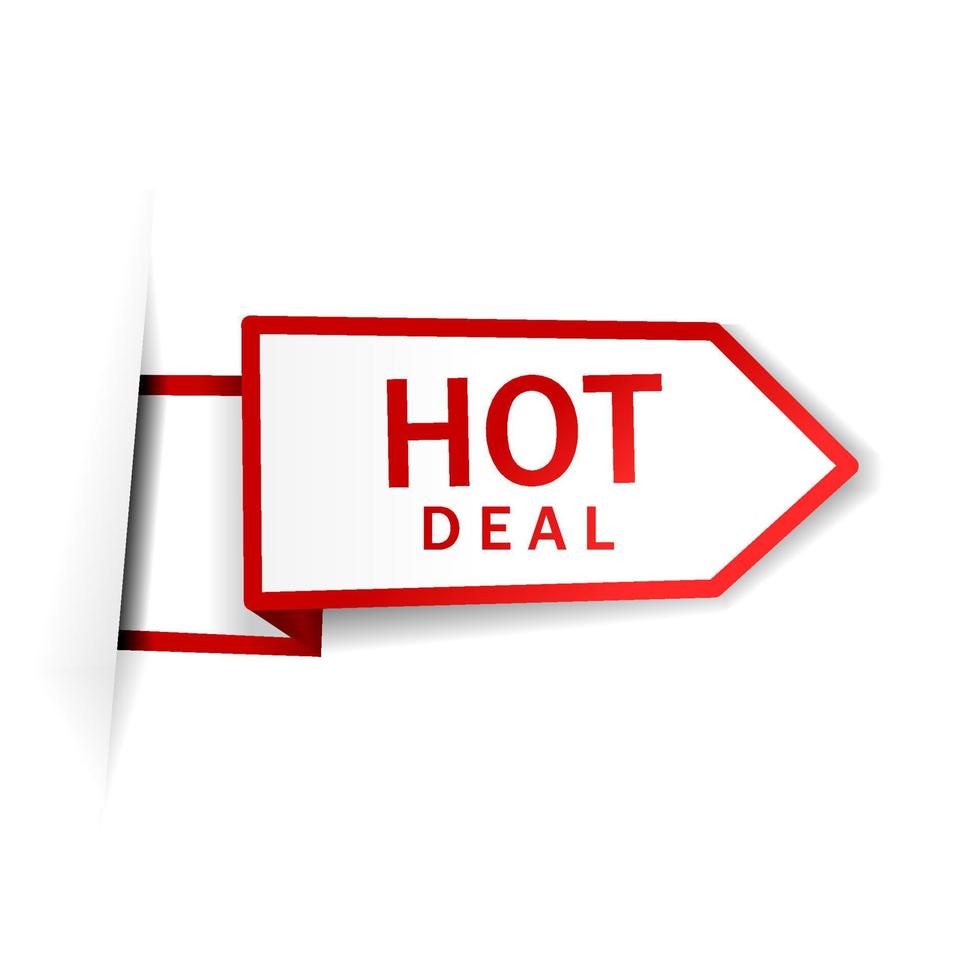 Hot deal banner. Special offer, big sale, discount. Offer badge icon. Flat vector illustration.