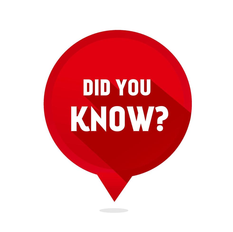 Did You Know - Banner, Speech Bubble icon. Learning concept. Modern vector. vector