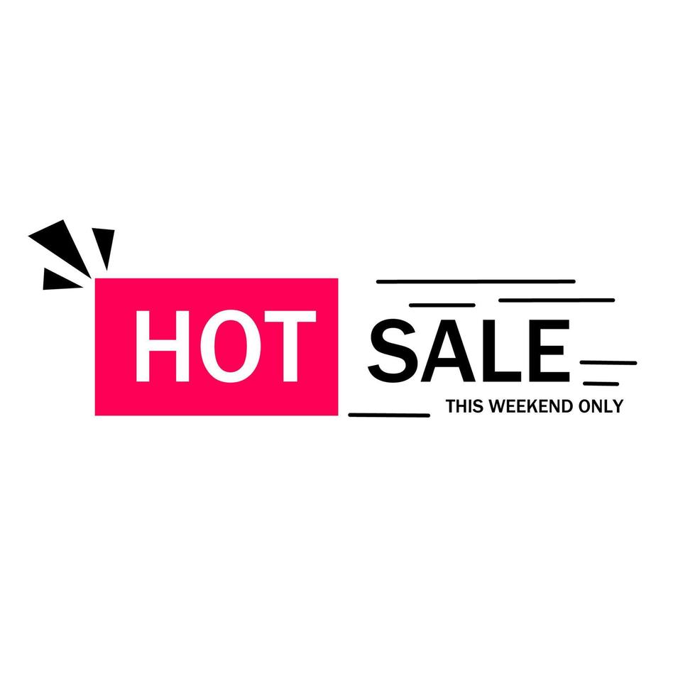 Hot Sale banner. This weekend only. Flat linear promotion banner template, vector illustration.