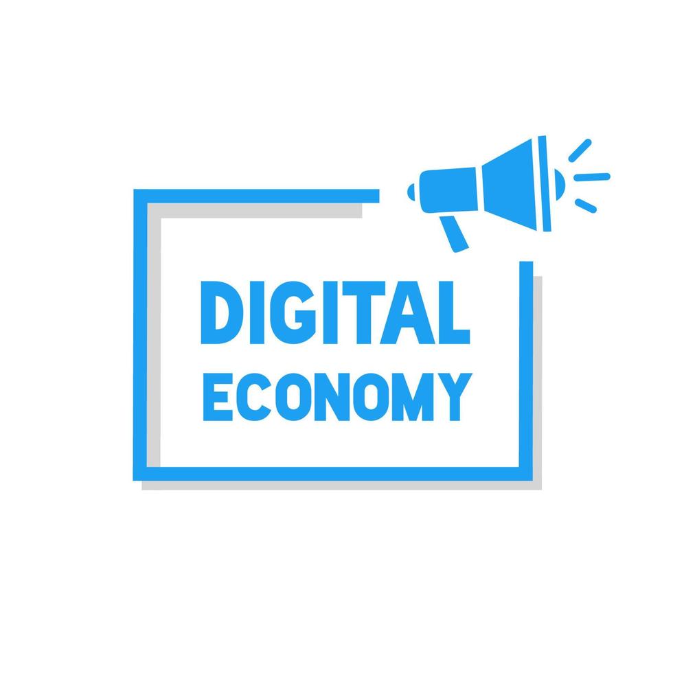digital economía, financiero tecnología concepto. Insignia con megáfono icono. moderno vector. vector