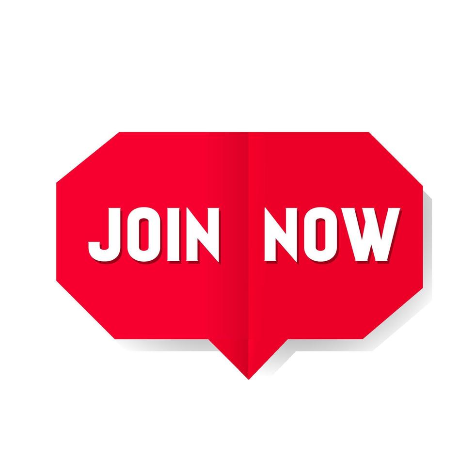 Join now label. Vector illustration red label.