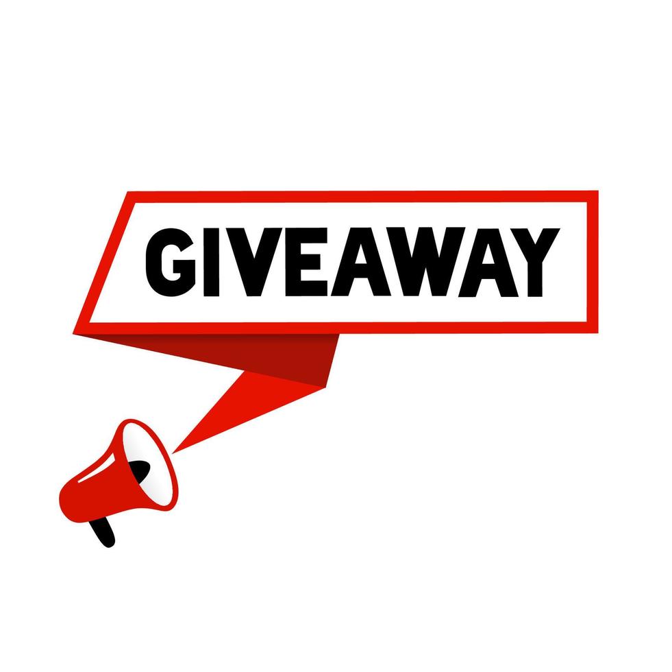 Giveaway banner design. Giveaway. Giveaway speech bubble with megaphone. Template for social media marketing, blog. vector illustration.