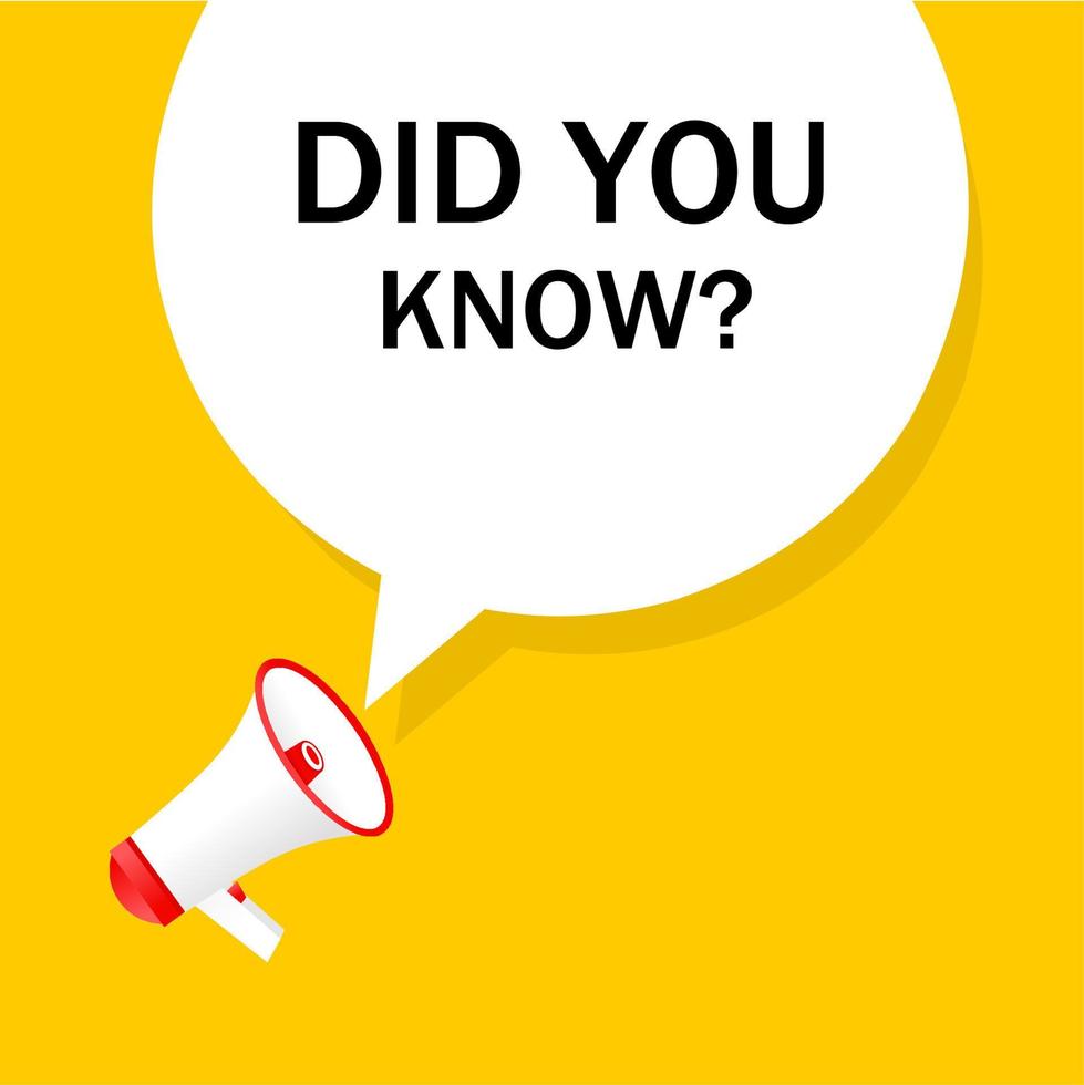 Did you know. Did you know with megaphone icon. vector. vector