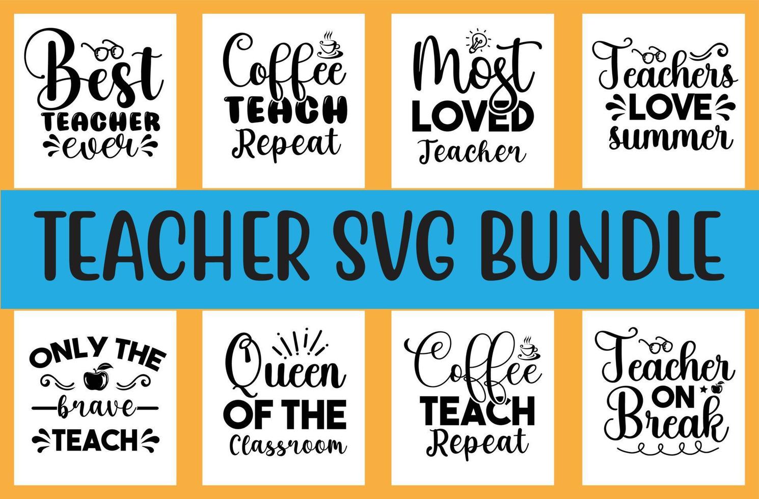 Teacher svg design bundle vector