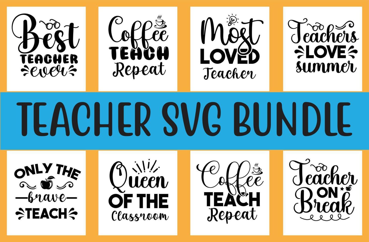 Teacher svg design bundle vector