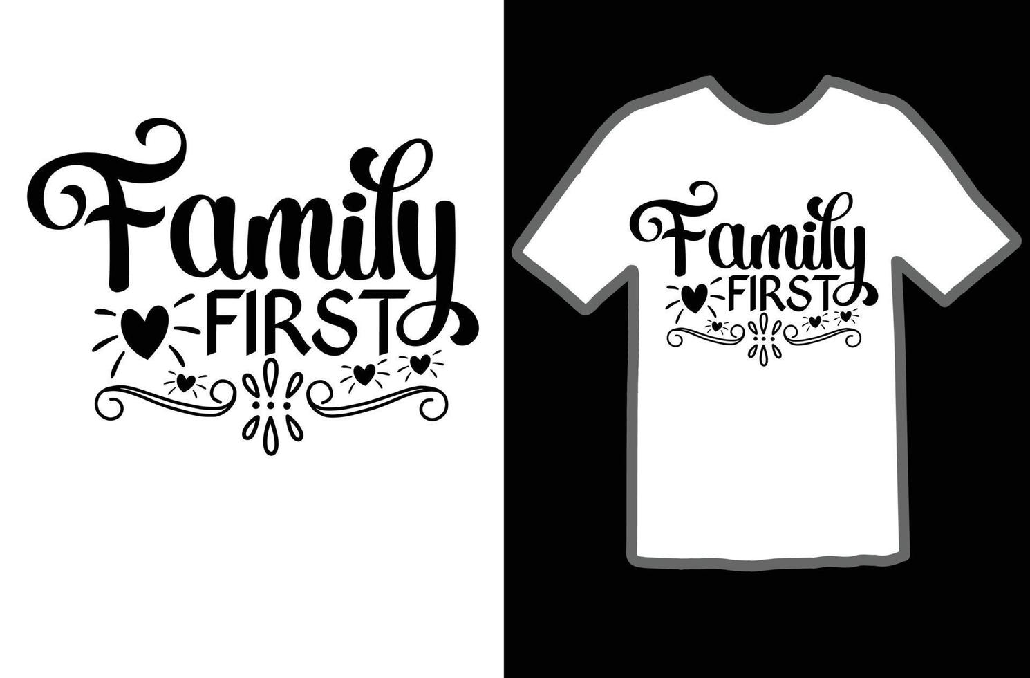 familia primero svg t camisa diseño vector