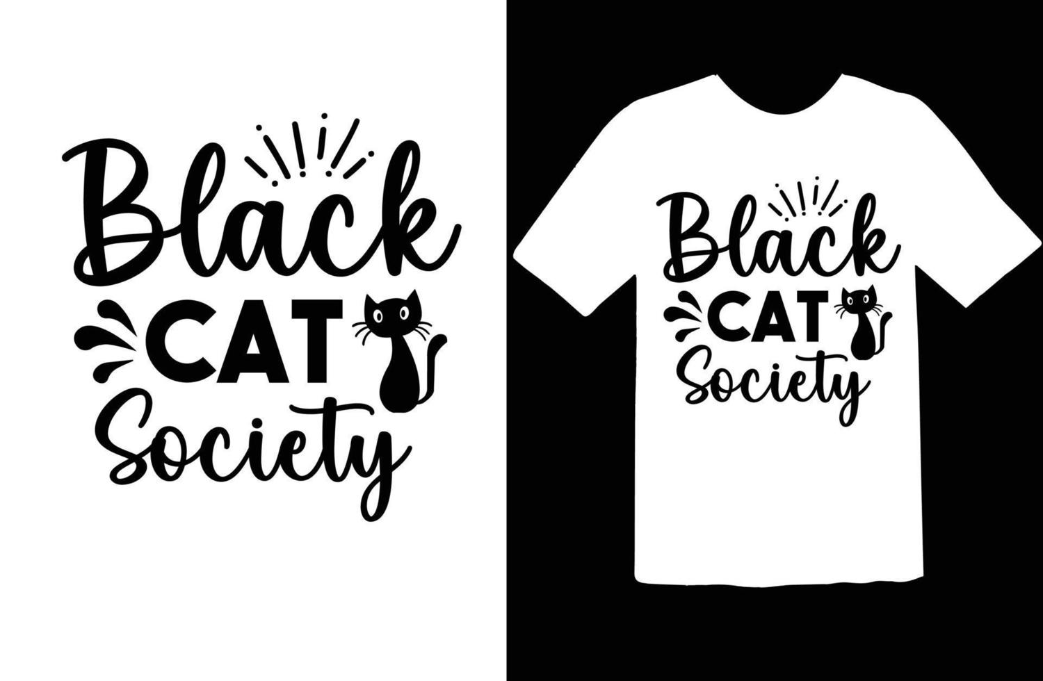 Black Cat Society svg t shirt design vector