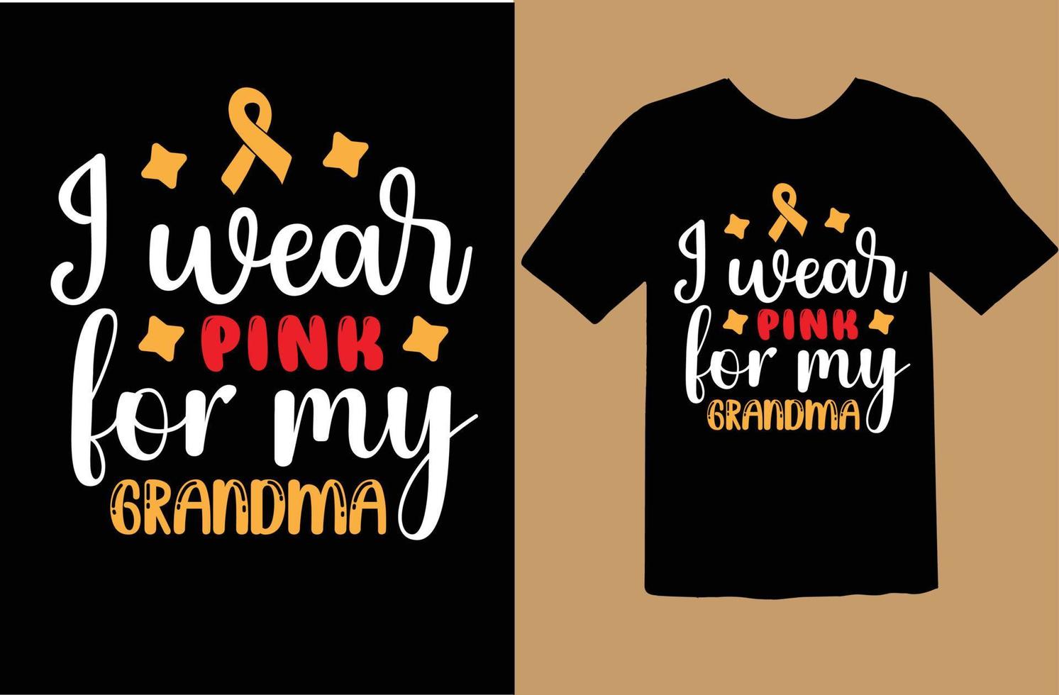 I wear pink for my grandma svg t shirt design 19902503 Vector Art at