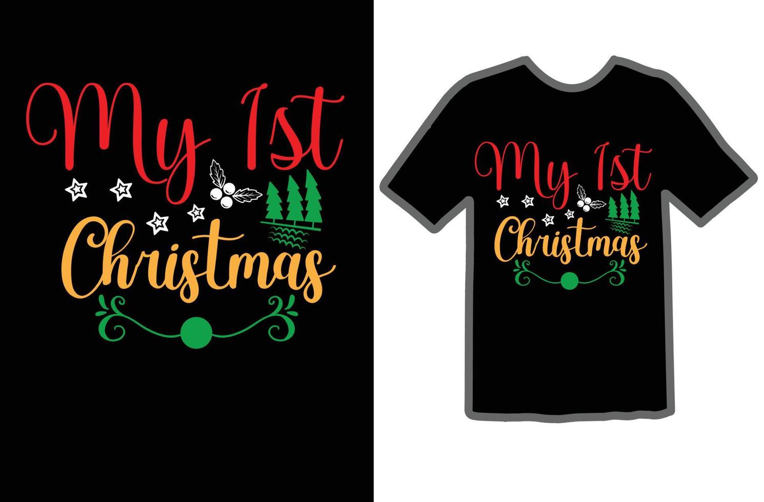 My 1st christmas svg shirt design vector